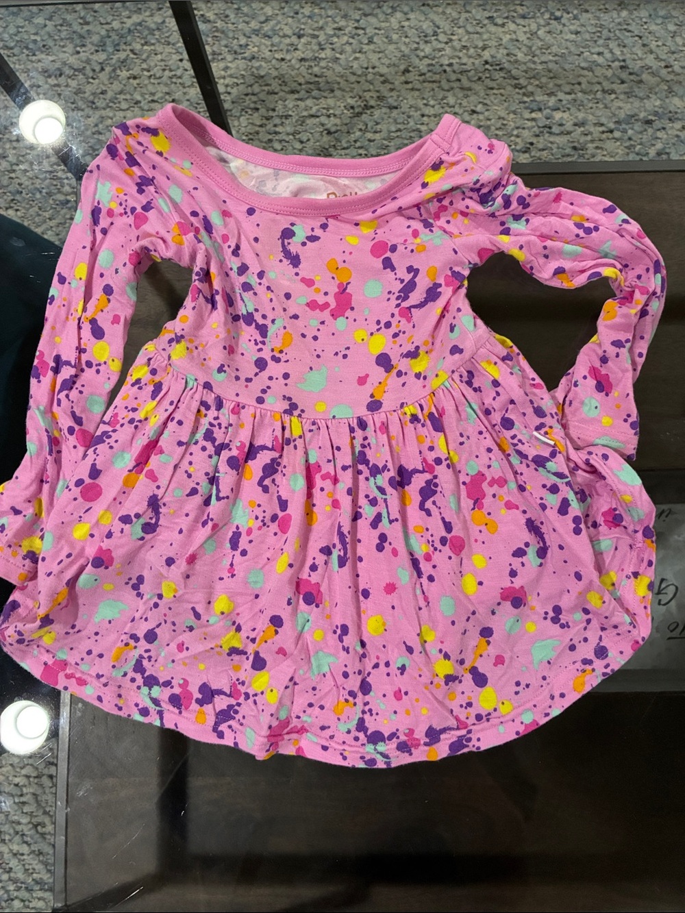 Little Sleepies Pink Splash-Print Long Sleeve One-Piece